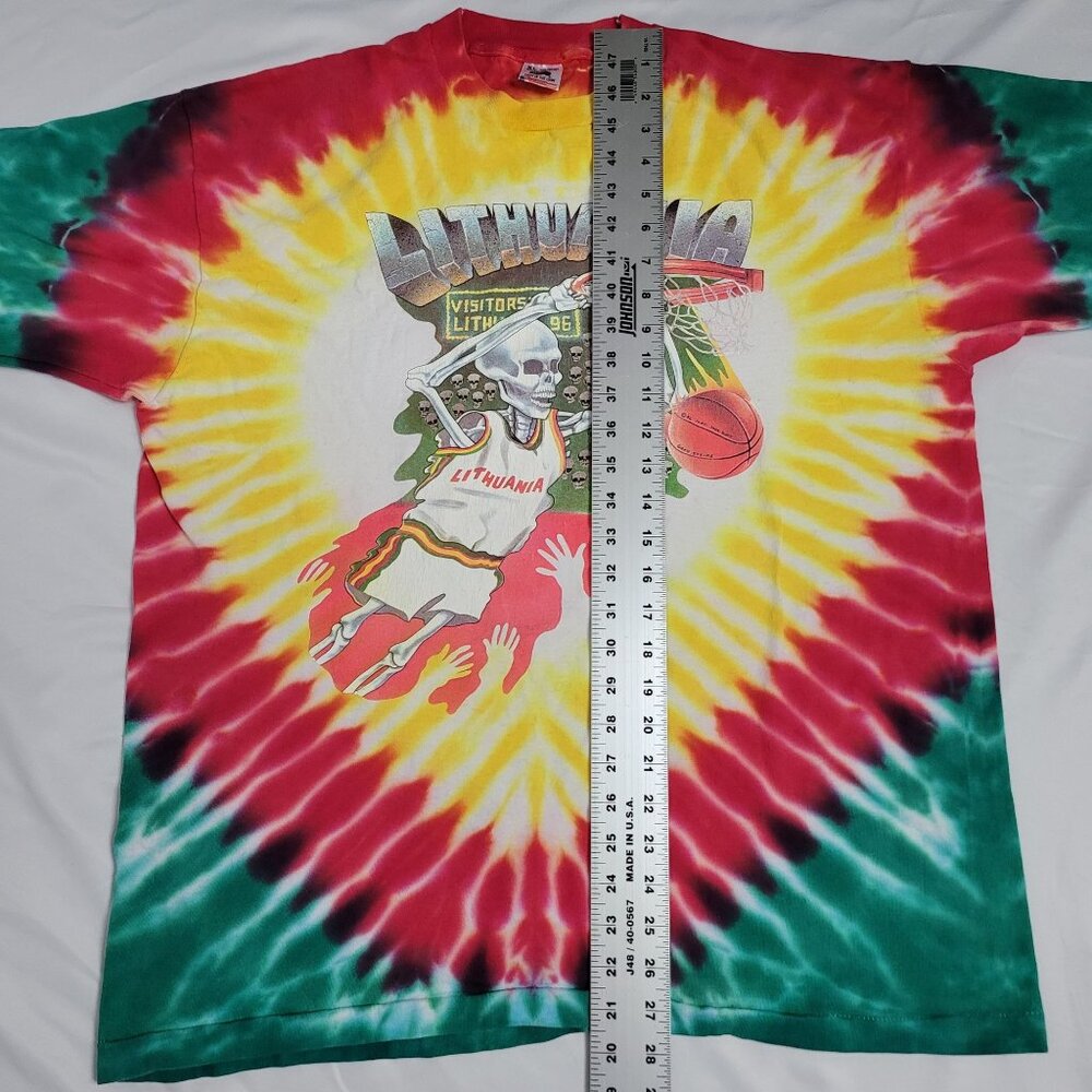 VTG 1992 Grateful Dead Lithuania Barcelona Basketball Tie-Dye Men's T-Shirt XL - Picture 5 of 11
